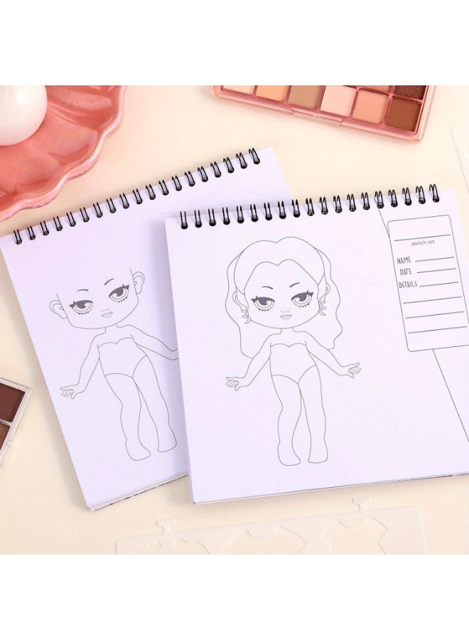 مجموعة كتاب ملصقات لعبة تنكر الفتيات - مجموعة كتاب تلوين أزياء لخبيرة الجمال مكونة من 26 صفحة | ملصقات تنكر قابلة لإعادة الاستخدام | كتاب رسومات وتلوين أزياء | يعزز الذوق الجمالي والتطوير الإبداعي | ورق سميك مقاوم للتمزق بحبر ممتاز | كتاب هادئ محمول للتخزين والسفر | مثالي لهدايا عيد الميلاد وعيد الميلاد | إضاءة فنية تفاعلية بين الوالدين والأطفال | كتاب إبداعي لتصميم الشعر والأزياء - Image 5